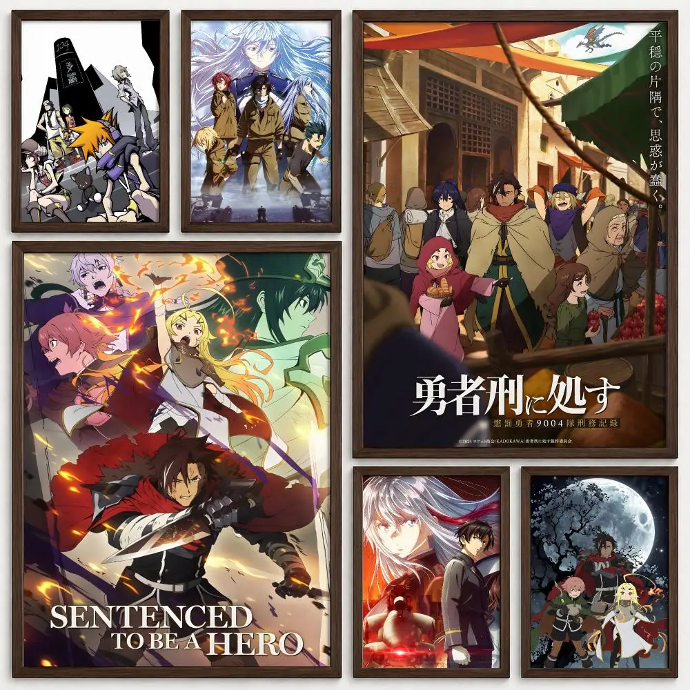 Anime Sentenced to Be a Hero Poster Self‑Adhesive Waterproof PP Poster Coffee House Bar Wall Art Sticker Room Home Decor
