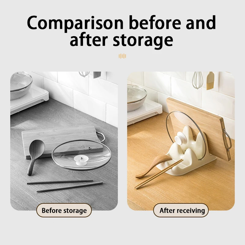 Plastic Pot Lid Shovel Storage Rack Spoon Holder Cooking Tool Storage Rest Heat Resistant Storage Shelves Kitchen Supplies