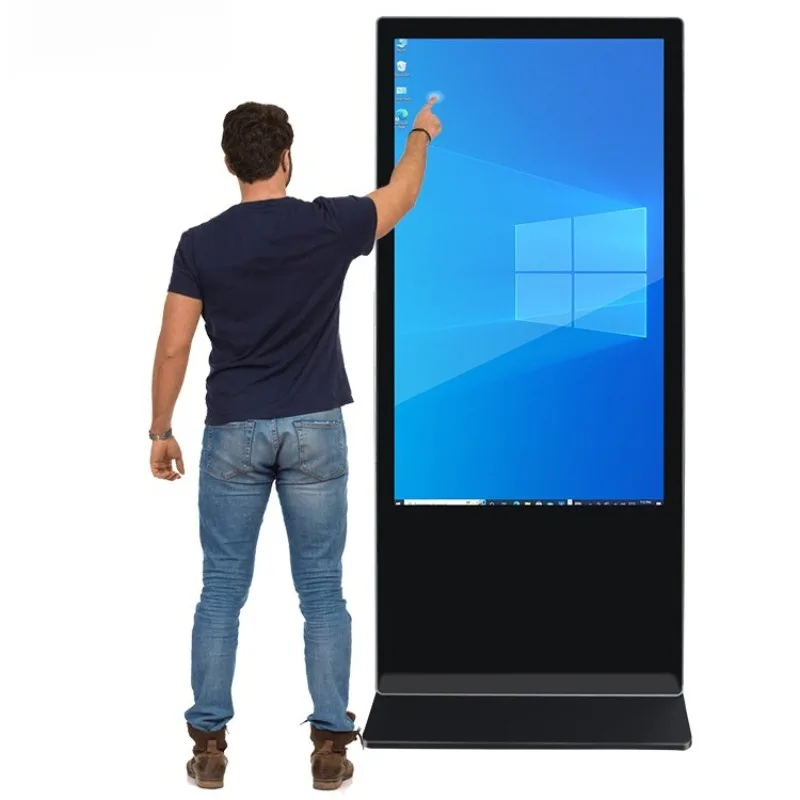 55-Inch digital signage and display kiosk totem LCD touch screen indoor smart WIFI floor stand advertising player