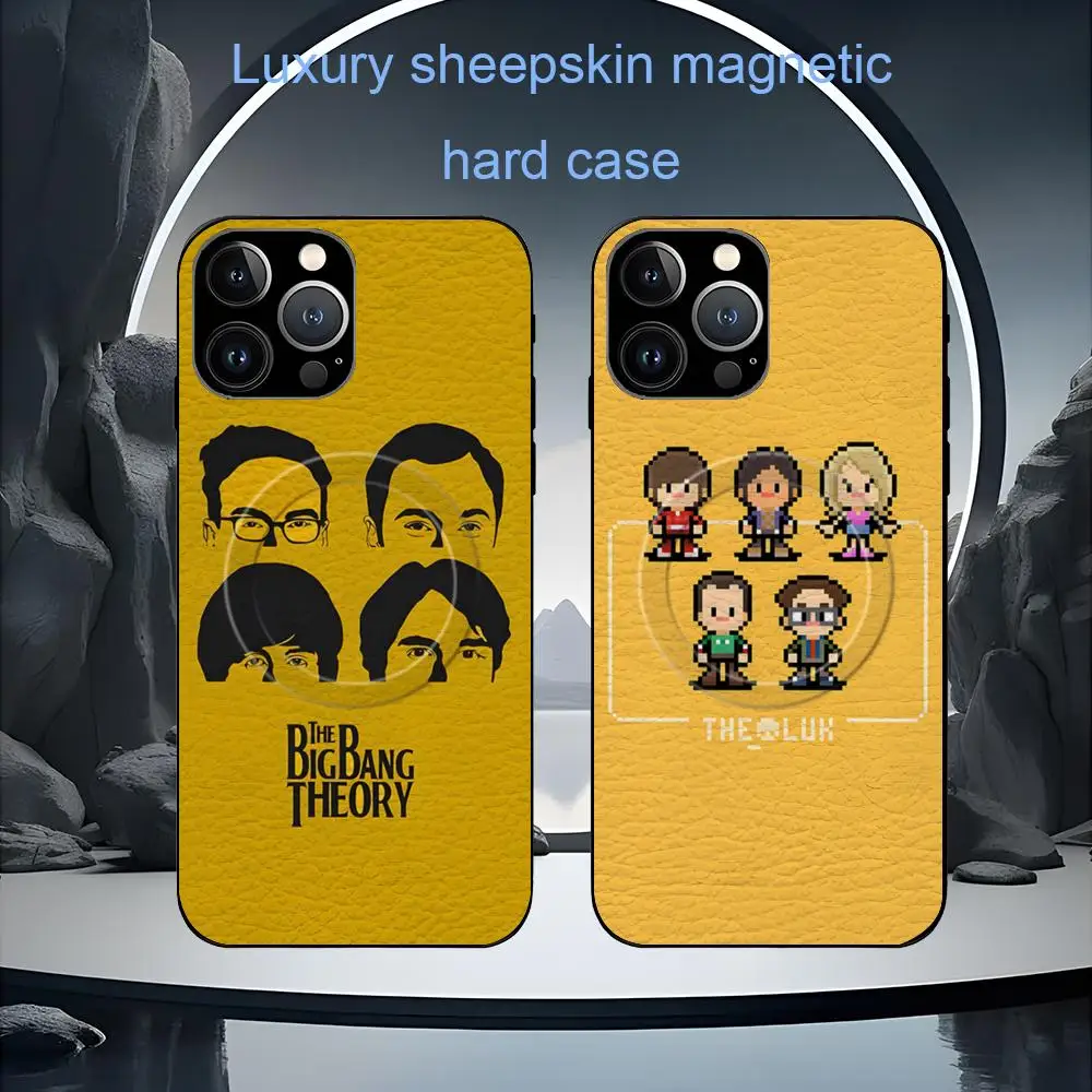 Capa de Telefone da Série The Big Bang Theory para iPhone 17 16 15 14 13 12 11 Plus Pro Max, Luxuosa e de Alta Qualidade, Magsafe, em Couro de Ovelha