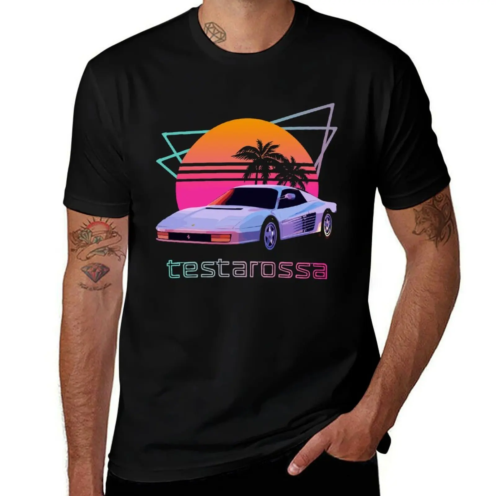 

80s Retrowave Testarossa T-Shirt t shirts cotton 100% t shirts for man graphic vintage T-Shirt