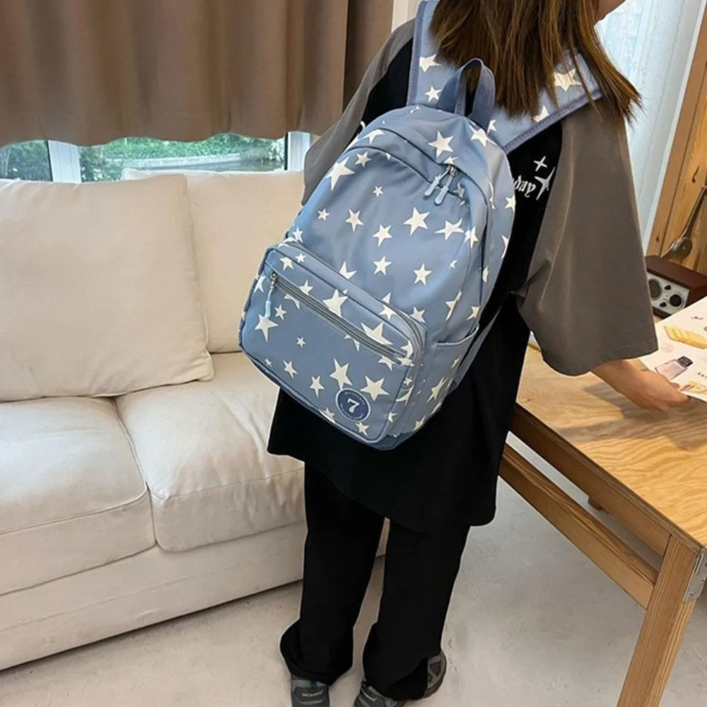 Hot Sale Large Capacity School Rucksack New Korean Style Star Travel Backpack Nylon Work Shoulder Bag