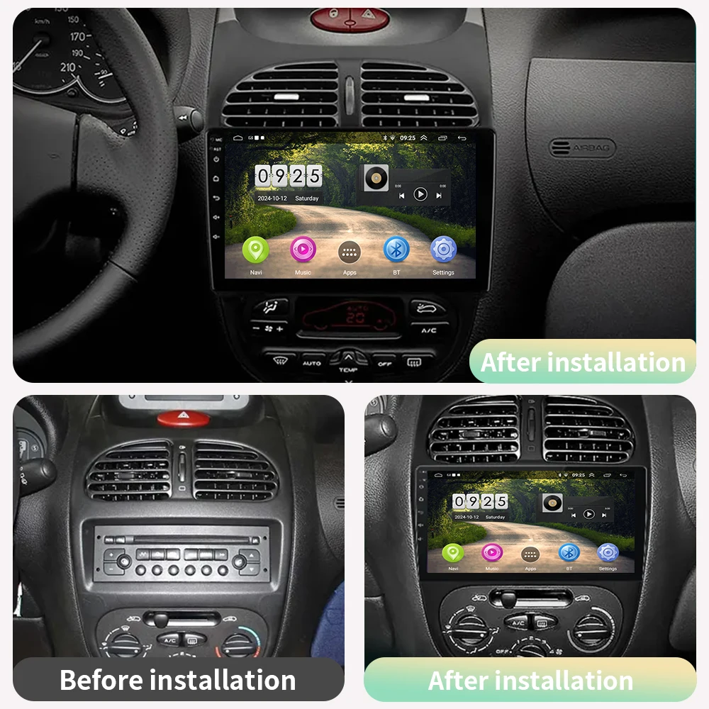 

SISCL 2Din Android13 Car Radio Multimedia Video Player For Peugeot 206 206CC 206SW 2001-2016 Navigation GPS Head Unit Carplay 4G