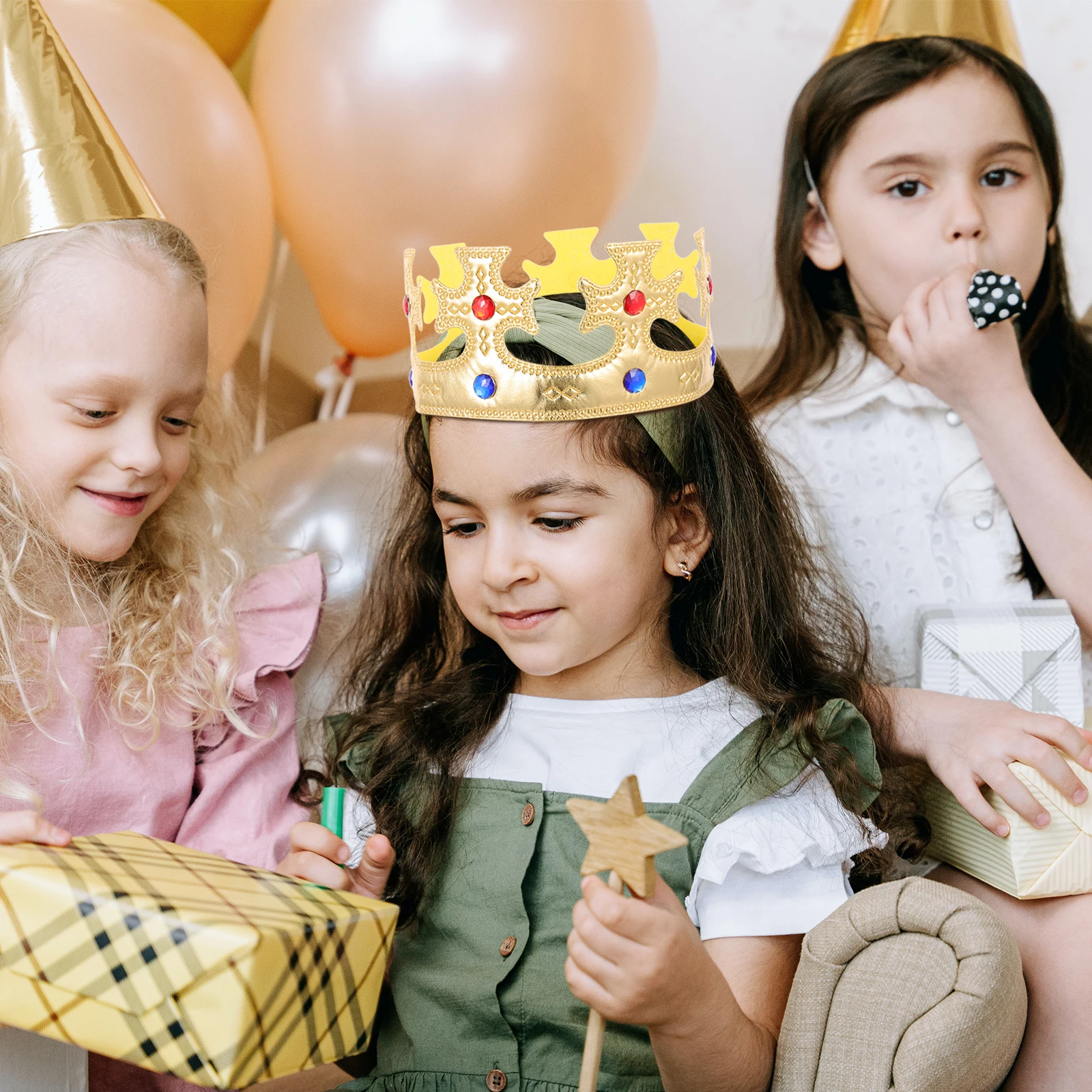 

2Pcs Party Crowns Birthday Headdresses for Trendy Wearable Hats Celebration Decorations Fun Event Accessories