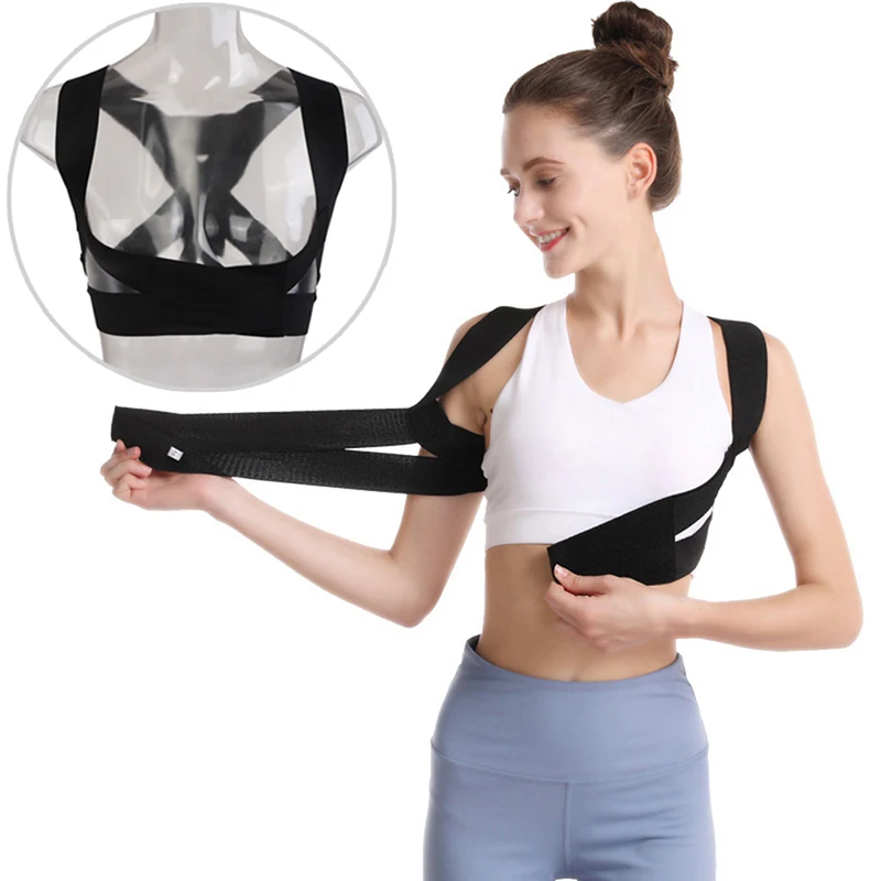 Women Adjustable Elastic Back Support Belt Chest Posture Corrector Shoulder Brace Body Shaper Corset Invisible Body Shaper