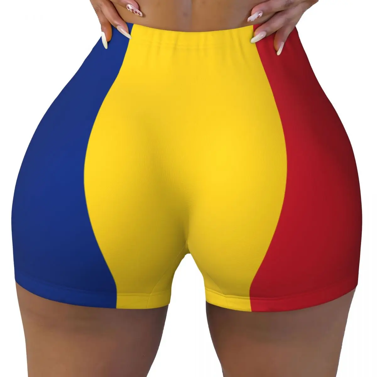 Women Yoga Shorts Romania Flag Workout Shorts Fitness quick-dry Ladies Yoga Gym Running Short Pants Sportswear