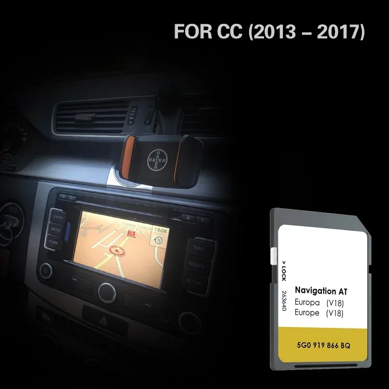 

AT V18 Compatibility with VW CC From 2013 To 2017 Car Naving SD Map Memory Card Cover Finland Denmark Croatia Italy