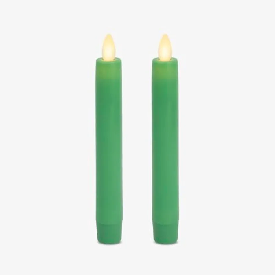 

Set of 2 Flameless Candle Tapers 0.87" x 6.7" Flat Top Real Wax Unscented