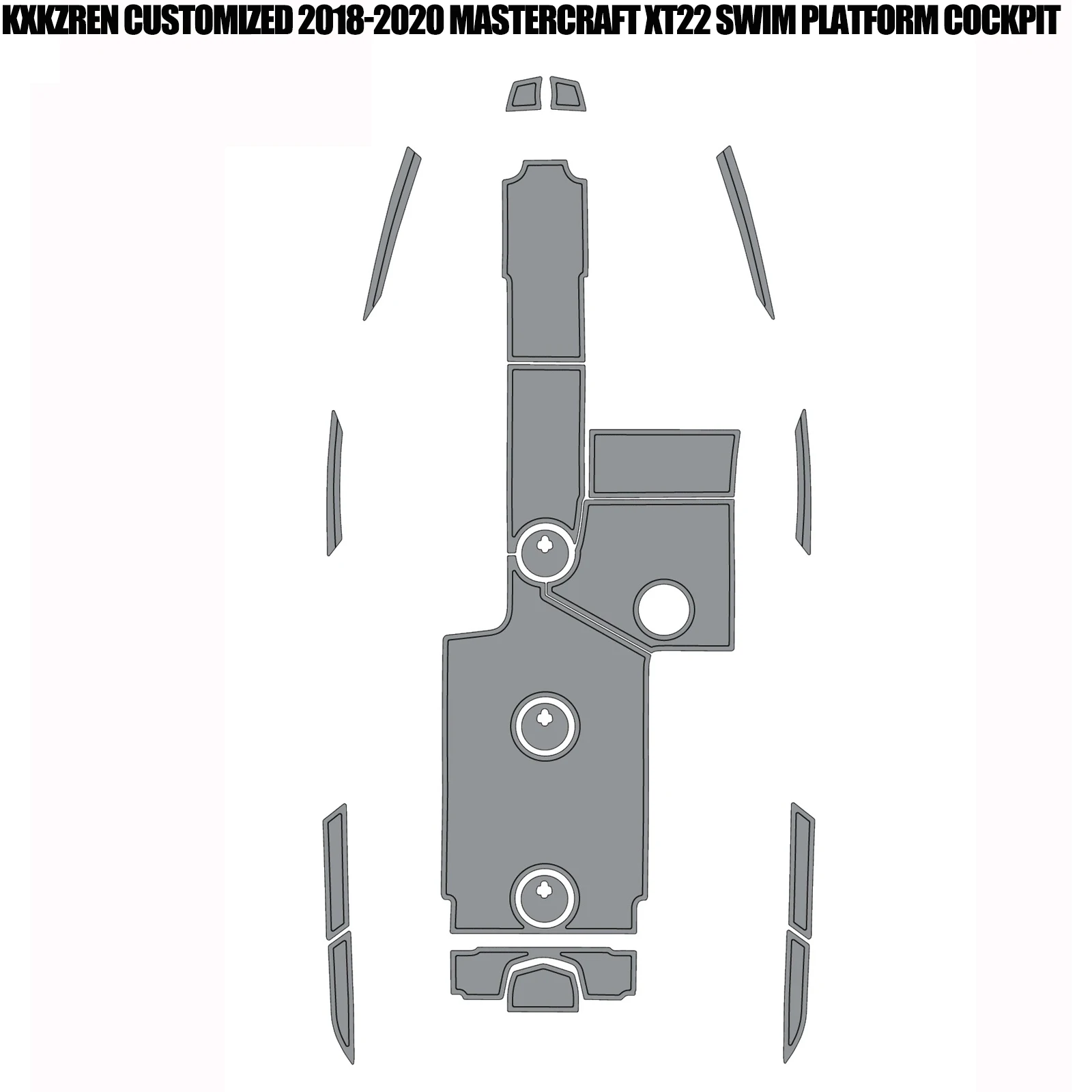 

KXKZREN Customized 2018-2020 MasterCraft XT22 Swim Platform Cockpit Premium Faux Teak Deck Sheet Pad EVA Foam Boat Flooring Pad