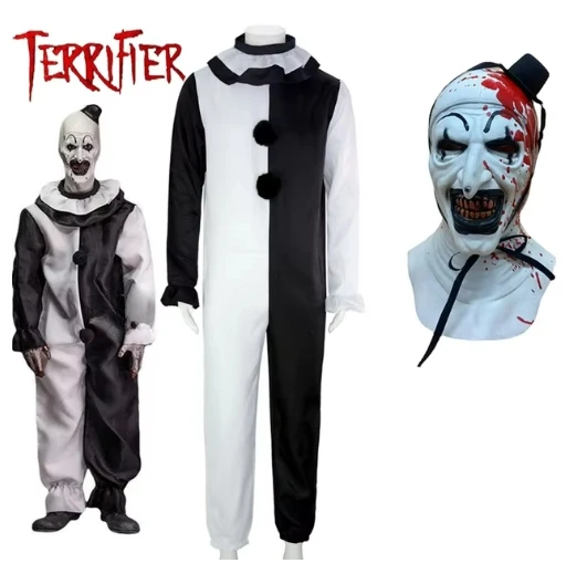 

Horror Movie Clown Cosplay Costume Stage Show Uniform Clown Costume Horror Bloody Mask Halloween Costume Adult Cosplay New Style