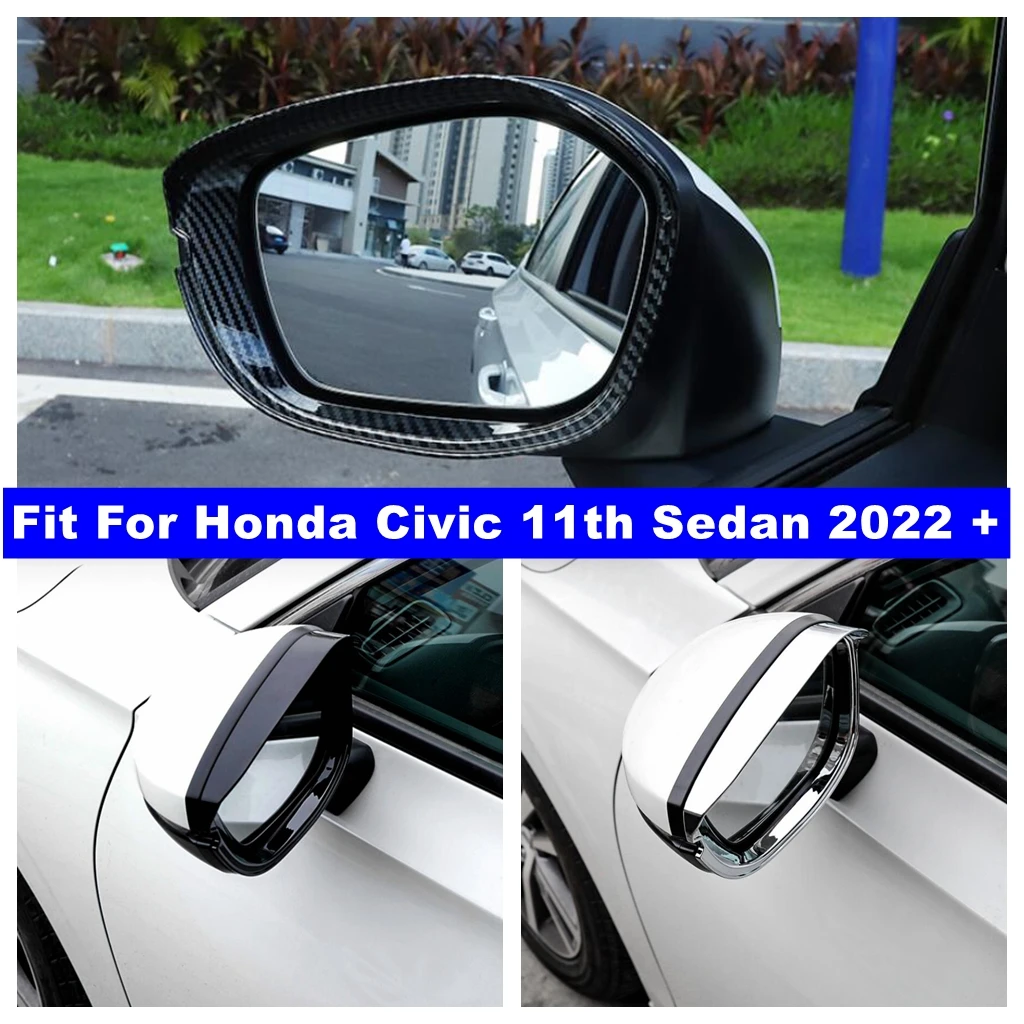 

Carbon Fiber Side Rear View Mirror Rain Eyebrow Visor Rearview Mirror Visor Shade Cover Trim For Honda Civic 11th 2022 2023 2024