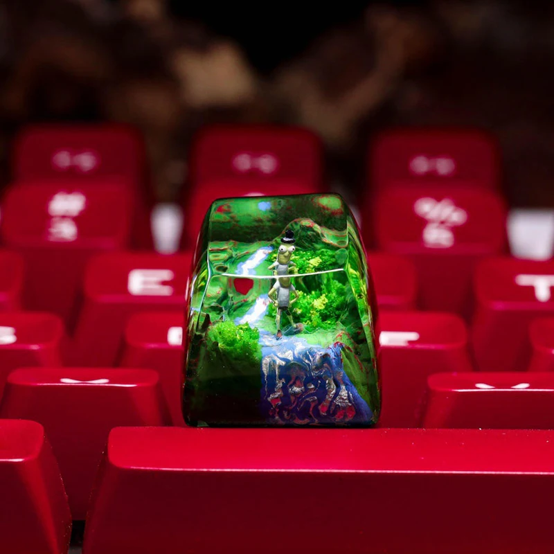 Organism Resin Keycap Creactive Art Keyboard Decoration Anime Figure Theme 3D Landscape Replaceable Keyboard Keys