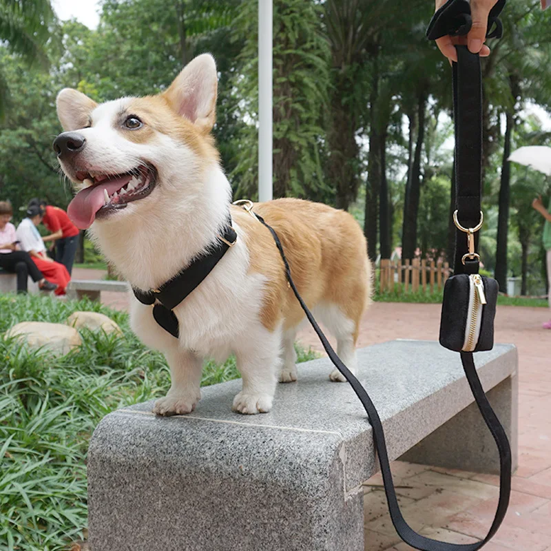 Velvet Dog Poop Bag Holder Leash Attachment Protable Dog Cat Waste Bag Dispenser Outdoor For Dog Cat Pets Garbage Bags Organizer