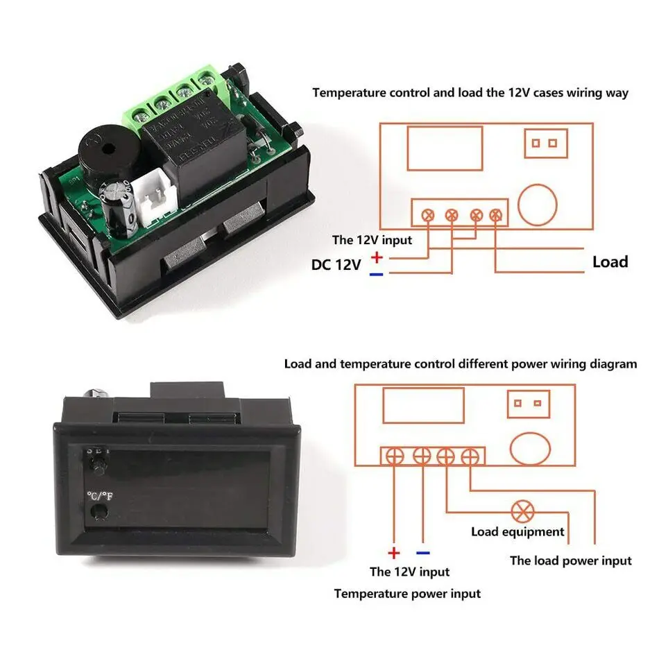 Digital LED DC 12V Electronic Temperature Controller Programmable NTC Waterproof Sensor W2809