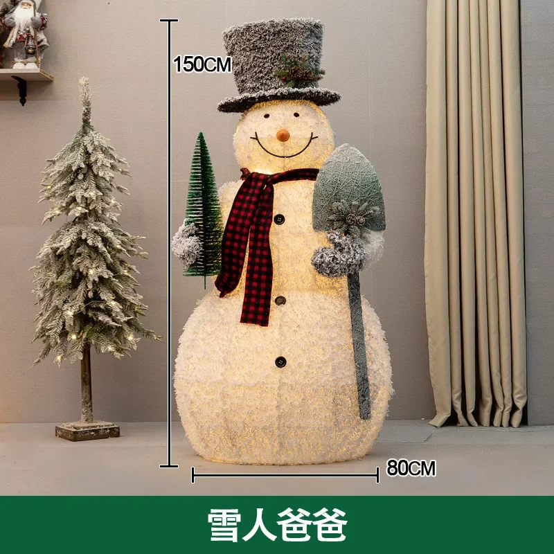 Christmas decoration snowman luminous Christmas deer shopping mall hotel lobby scene decoration Christmas