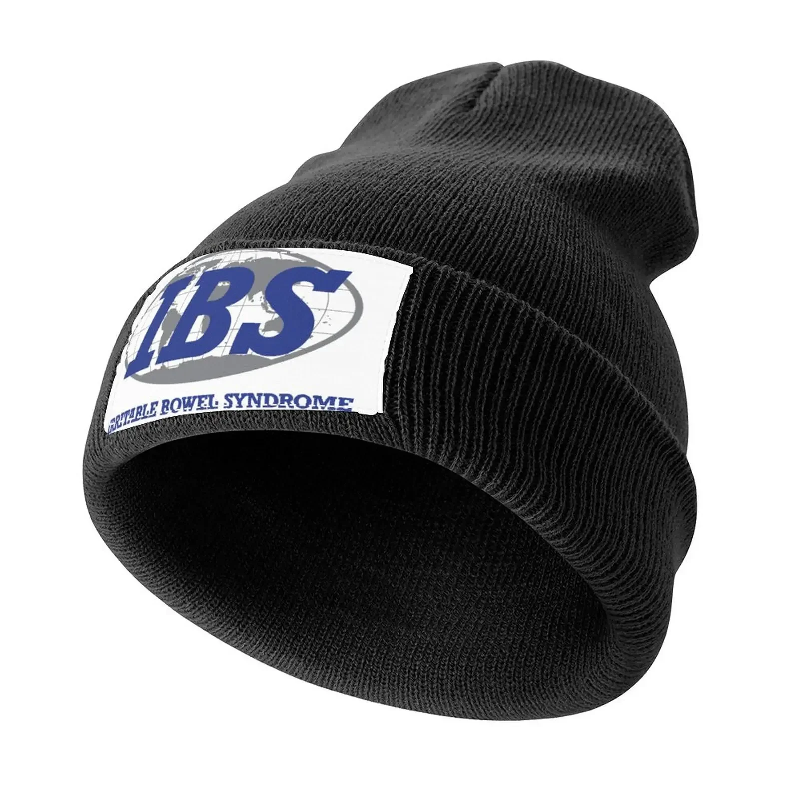 

IBS - Irritable Bowel Syndrome (blue) Knitted Cap Thermal Visor Hood For Man Women's