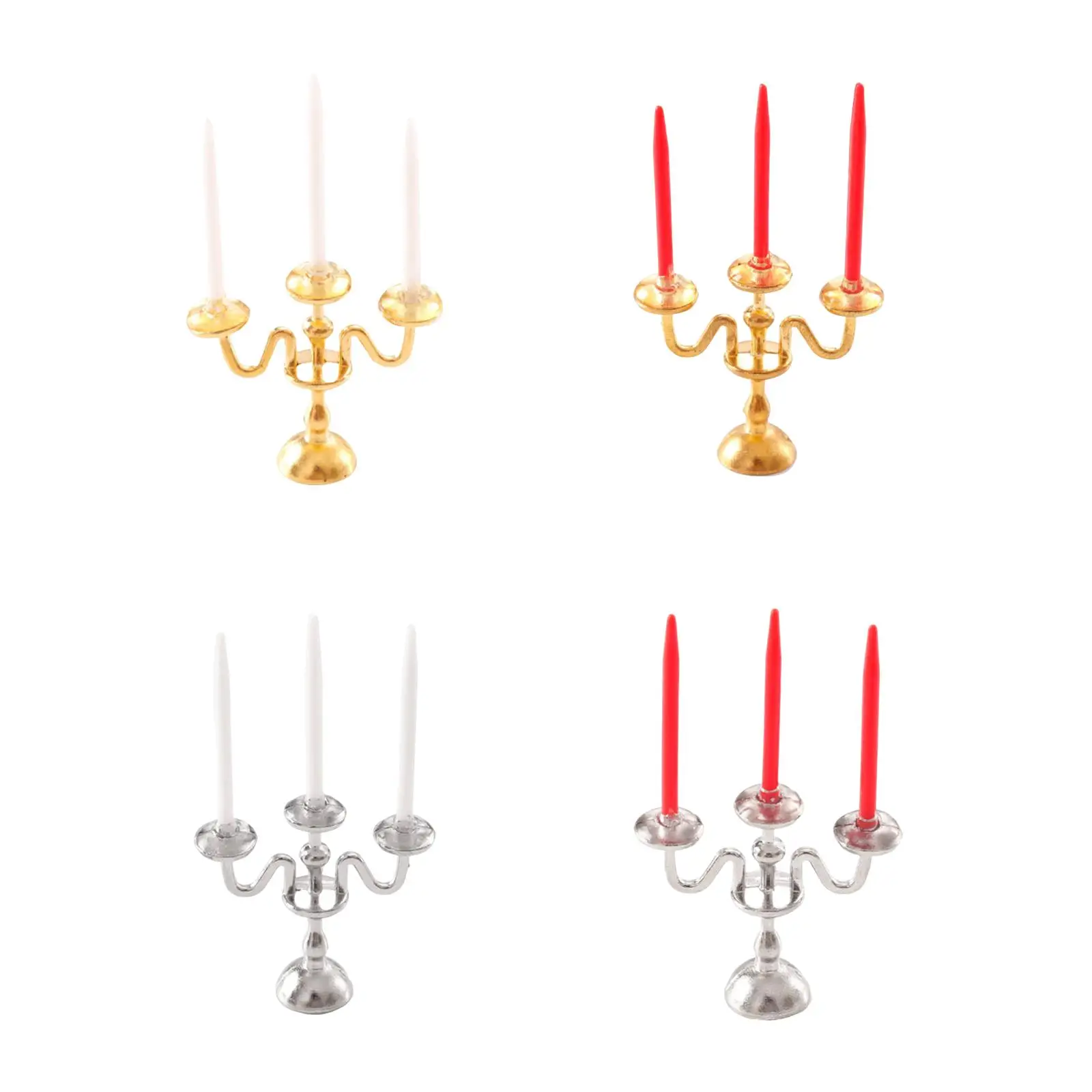 1/12 casa de bonecas castiçal em miniatura bonito casa de boneca castiçal candelabros ornamento para sala estar mesa peça central