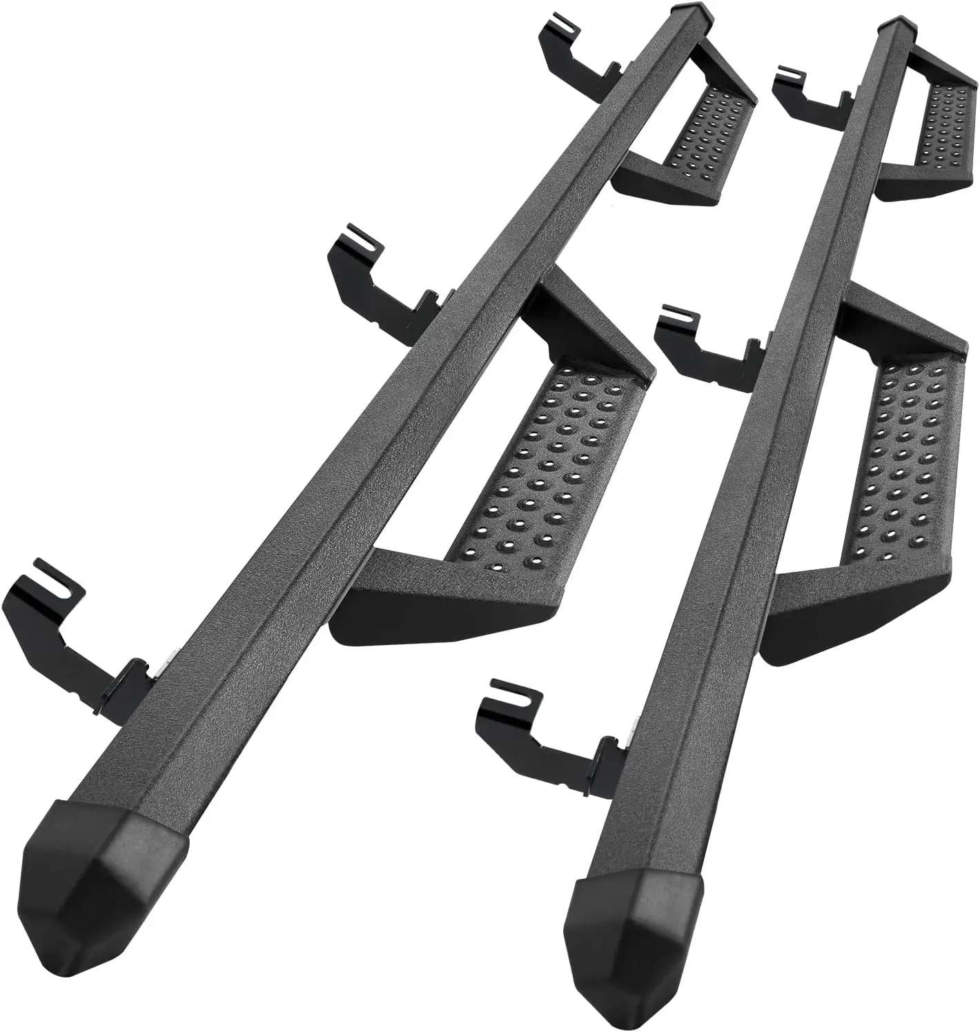 Drop Down Running Boards for 2018-2026 Jeep Wrangler JL 4 Door, Steel, Textured Black, Dual-Stage Coated