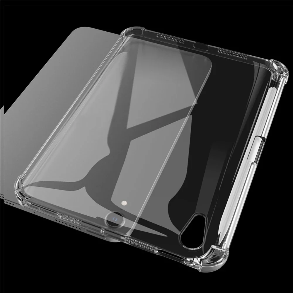 UPBGNG – coque transparente en Silicone avec fente pour stylo, pour iPAD Air 5 2022 Air 4e 10.9 Pro 11 2021, pour IPad 10.2 9e Mini 6