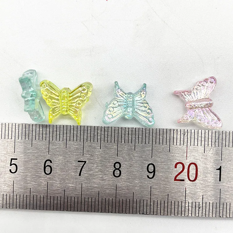 30pcs 15mm Colour AB Charms Butterfly Shape Acrylic Beads Loose Spacer Beads for Jewelry Makeing DIY Handmade Bracelet