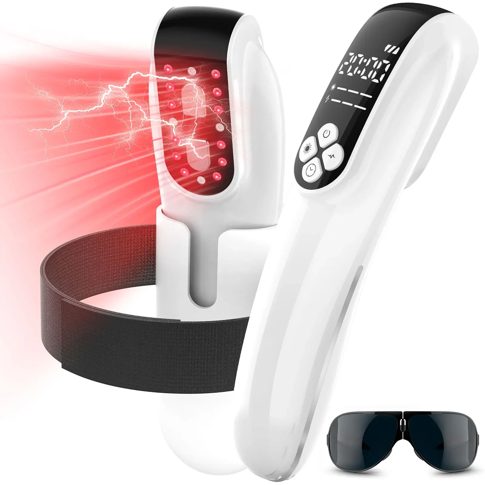 Image of 4x808nm Kaltlaser-Therapiegerät zur Schmerzlinderung am Körper 12x650nm LLLT TENS Muskelstimulator für Arthritis, Muskelkater und Narben