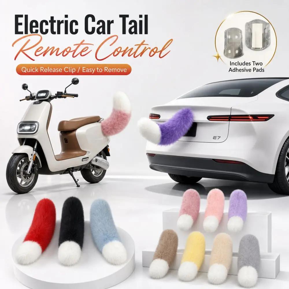 Fluffy Remote Control Electric Bicycle Tail Realistic Versatile Car Electric Wagging Tail Rechargeable Self-adhesive