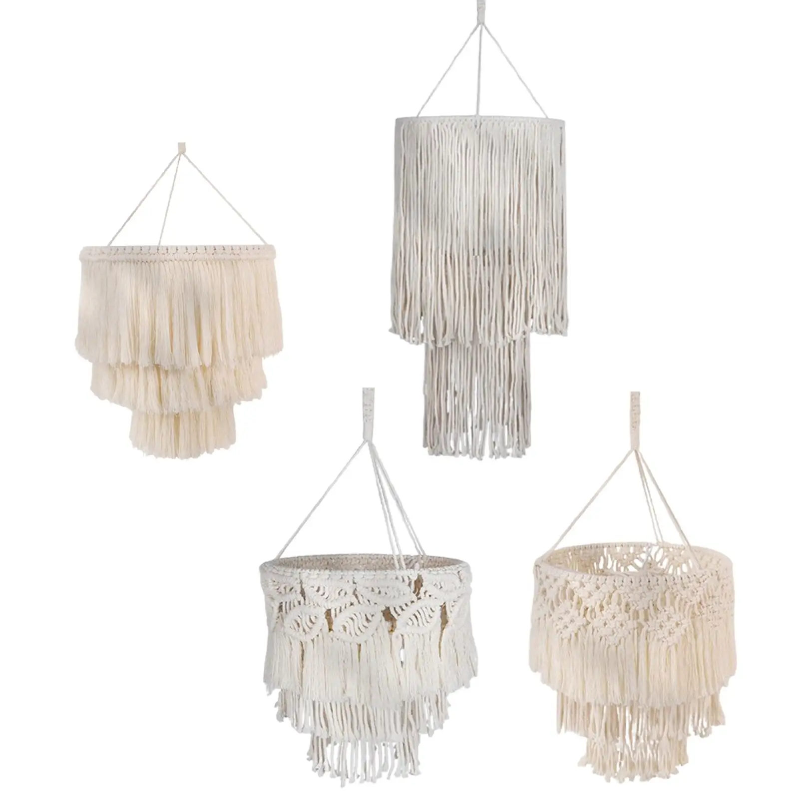 

Абажур из макраме, подвесной светильник из хлопчатобумажной веревки, абажур для общежития, спальни, офиса