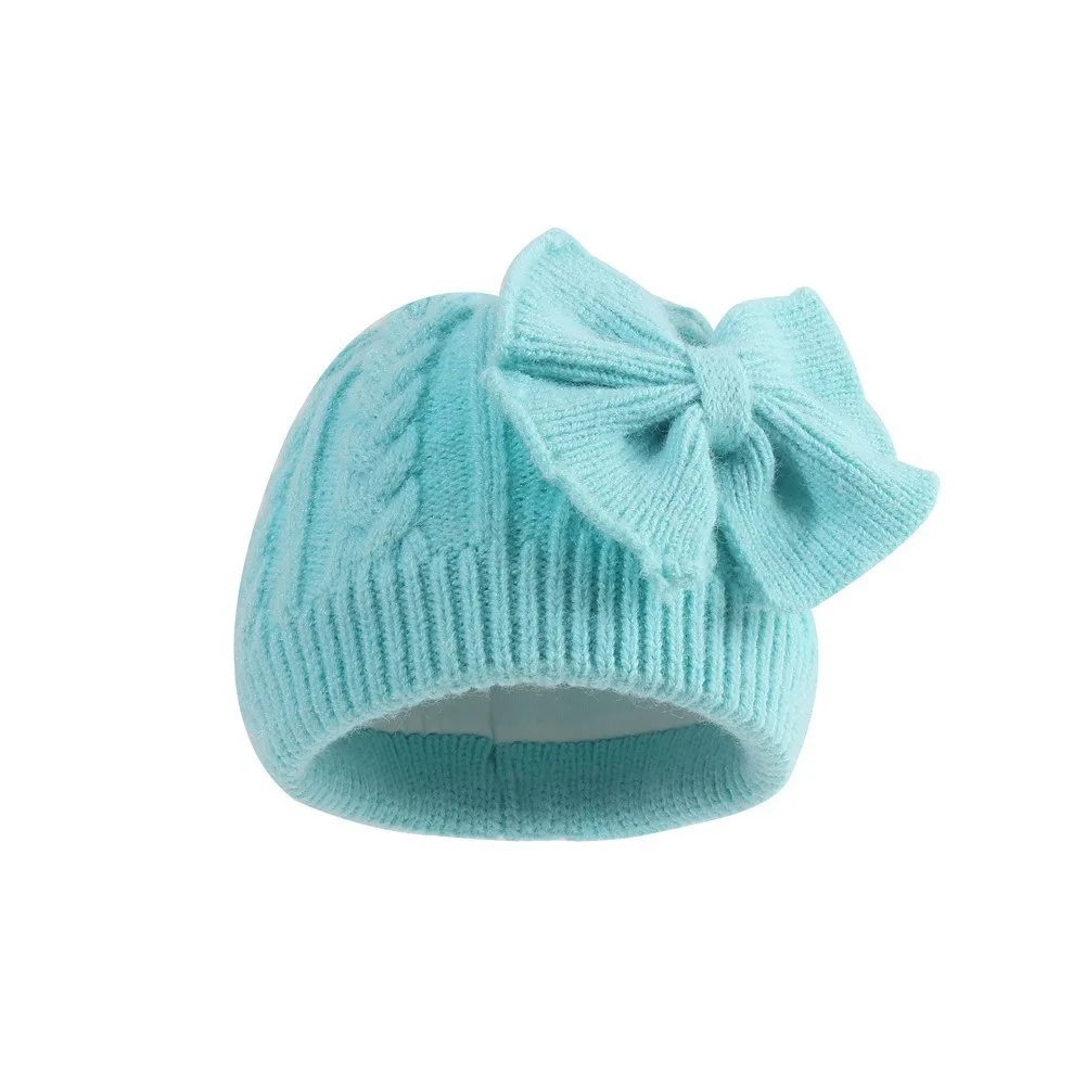 

Lightweight Baby Knit Hat Stretchy Fabric Bow Design Large Bow Hat Knit Material Soft Texture Warm Beanie Baby Accessories