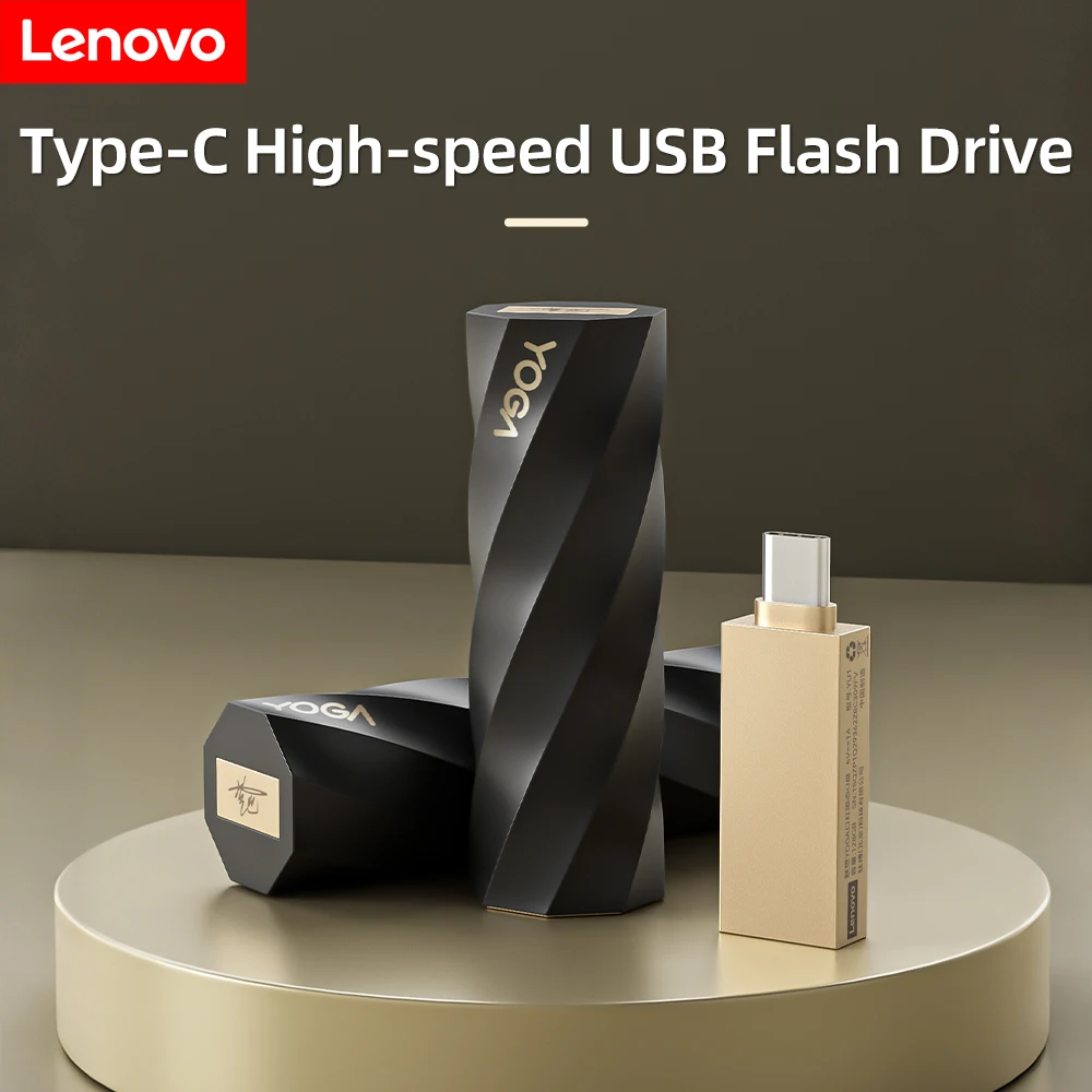 

Флеш-накопитель Lenovo Yoga Lipstick Style USB 3.0 128 ГБ, высокоскоростной Type-C, металлический портативный SSD U-диск для телефона и ноутбука