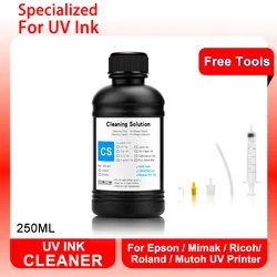 Solución de limpieza de tinta UV, cabezal de impresión para Epson 250 L800 L1800 L805 R1800 R1900, 1390 ML, para EpsonDX4 DX5 DX6 DX7 DX10 TX800 XP600