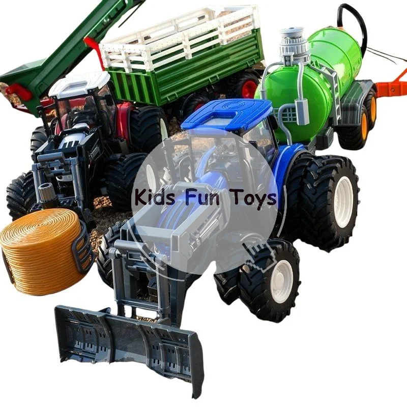 Remote Control Tractor Toy Large Size 1/24 Push Go Truck Simulation Model for Toddlers Boys Outdoor Play