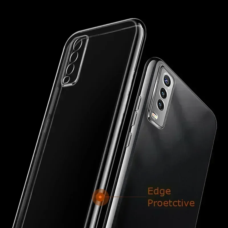 Coque de protection pour appareil photo pour VIcalculator Y11S Y12 Y12S Y20 Y20A Y20G Y20i Y20S Y20Xenon 2021, silicone souple et transparent, coque arrière antichoc