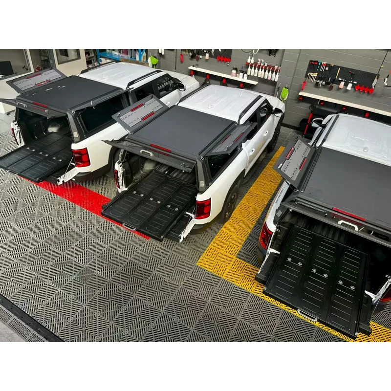 

High Quality Full Aluminum Waterproof Steel Pickup Truck Bed Cap Canopy Topper F150 2021+/ 1500 2019+ 5.5FT
