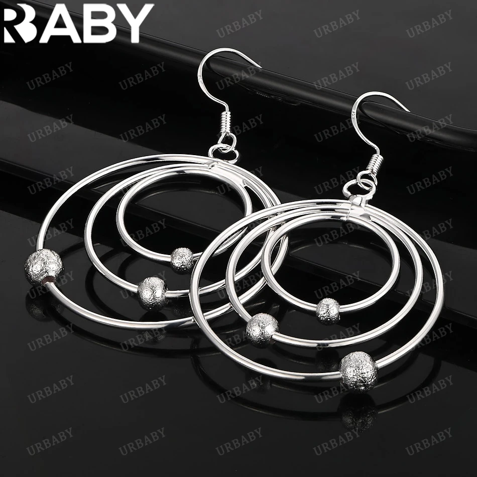 

URBABY 925 Sterling Silver Earrings Triple Circle Drop Earrings For Women Jewelry Fashion Party and Daily Wear