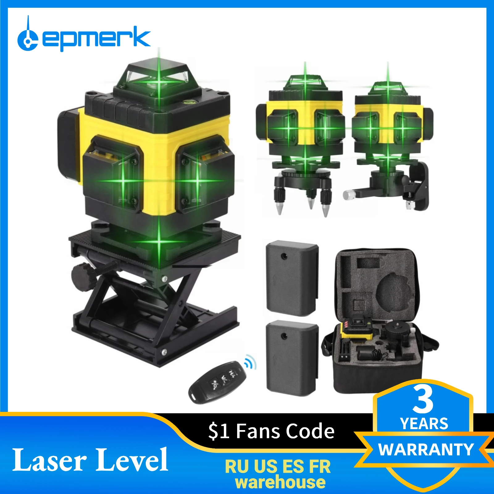 16 Lines 4D 360 Horizontal And Vertical Laser Level green line SelfLeveling Super Powerful Laser level green Beam laser level