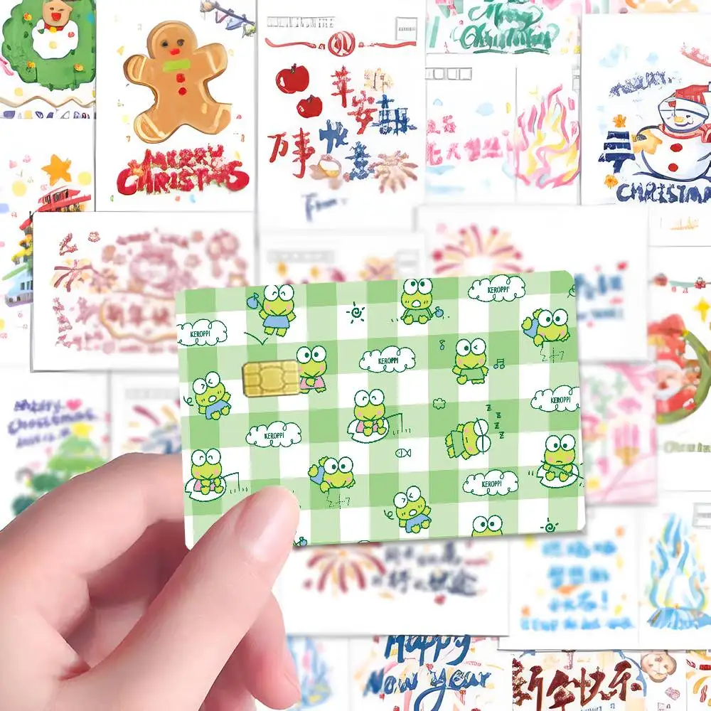 Cartoon K-Kero Kero Keroppi Cartoon Kreditkarten-Skin-Aufkleber für Bankkarten, Bus- und U-Bahn-Karten, wasserdicht, Geschenk für Frauen – Detail 6