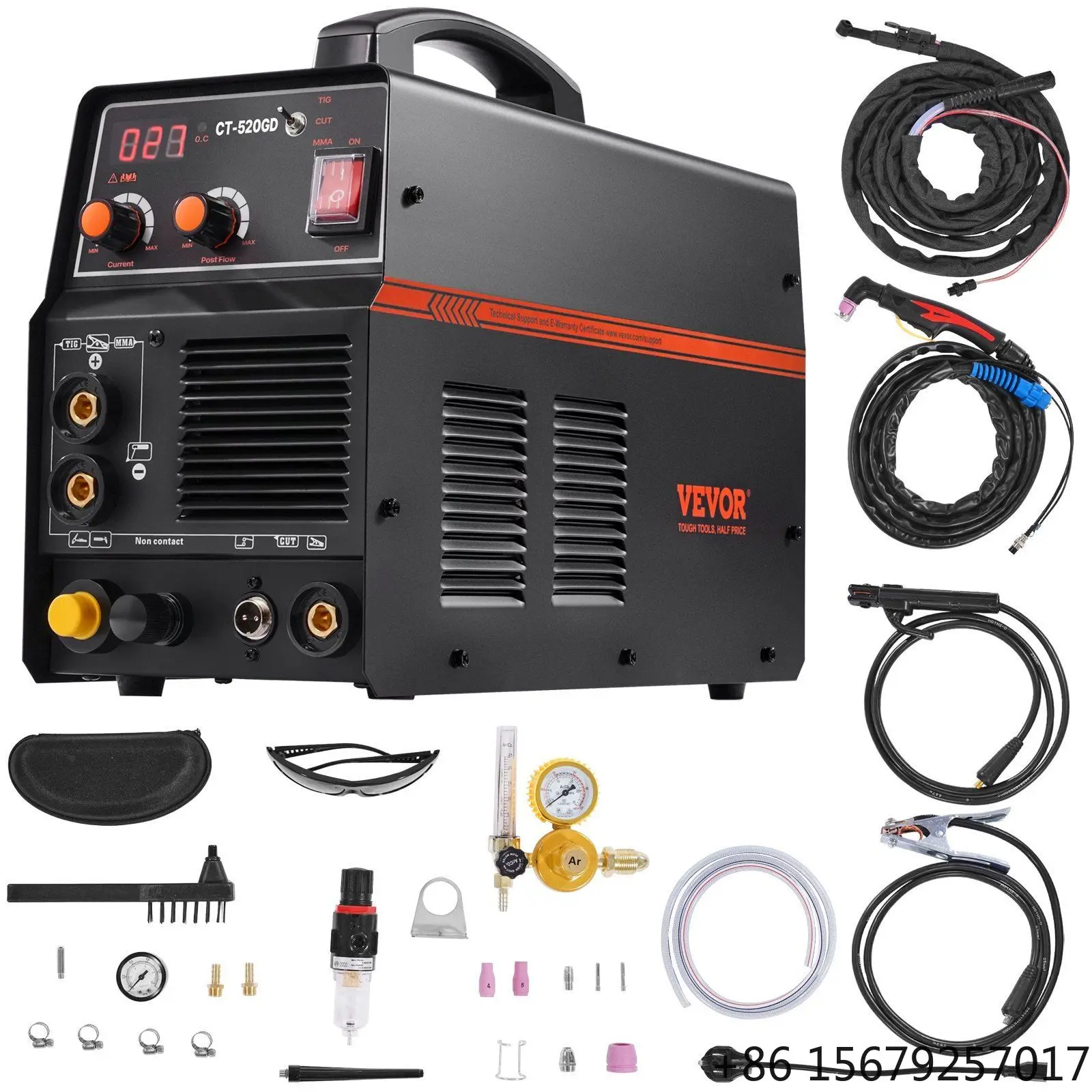 3 in 1 CT-520GD TIG/MMA Plasma Cutter Welder Machine 30A Non-Touch Pilot Arc & 200A Plasma Cutter Combo