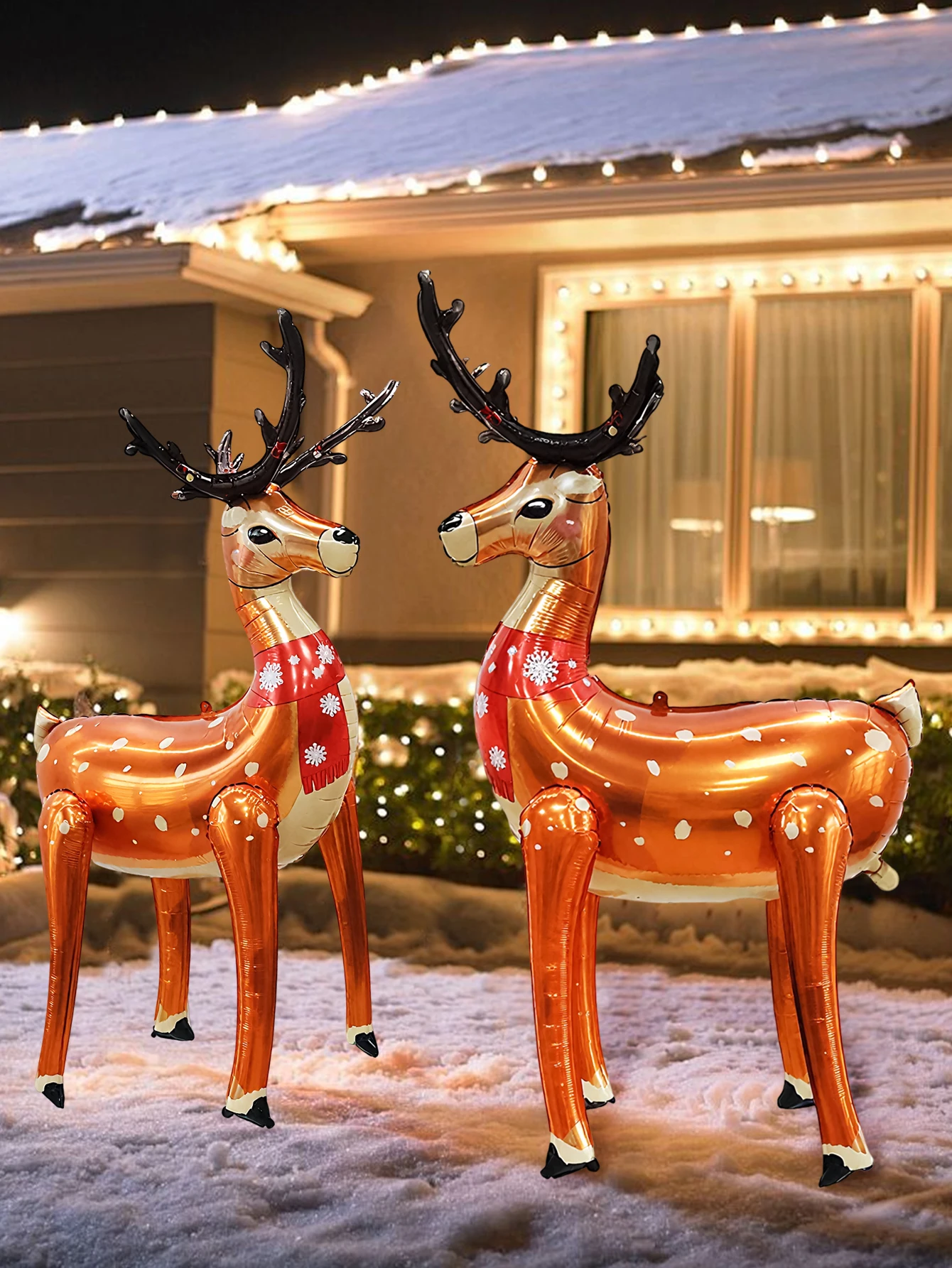 1/2 Stück ​ Stehender Weihnachts-Elchballon, Weihnachtsfeier, Geburtstag mit Wintermotiv, Garten-Hirschballons, Neujahrsparty-Dekoration