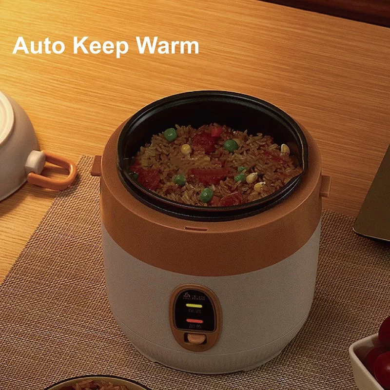 1.2L Mini Rice Cooker Dormitory Low Power Electric Cooking Pot Non-stick Frying Pan Auto Keep Warm Multi-function Pot 220V