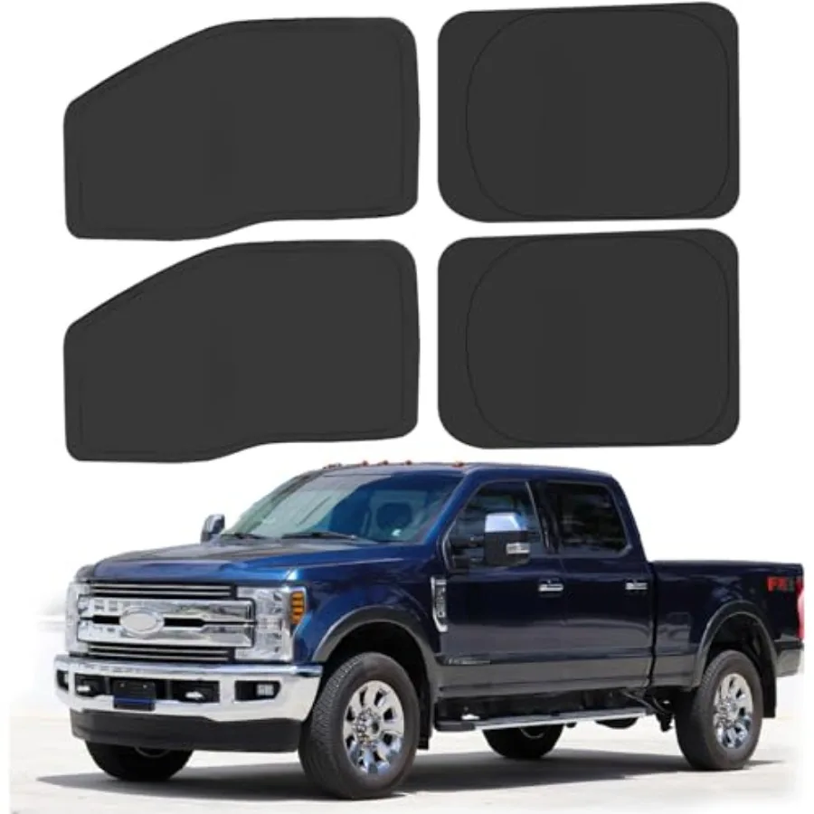 

Side Window Sun Shade for 2017-2022 Ford F250 F350 Super Duty Super Crew Cab 4 Door Pickup Foldable UV Blocking Sun Visor Prote