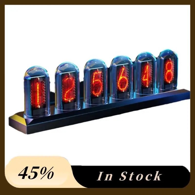 

A60Z Top Nixie Tube Clock RGB LED Glow IPS Color Screen DIY Analog Digital Tube Night Light Desktop Home Decor Game Lighting