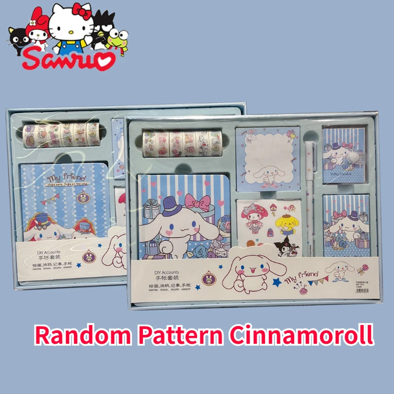 Sanrio Kuromi Melody Cinnamoroll Handbook Set Girly Stationery Tape Sticker Notepad Gift Box Student Stationery Christmas Gift