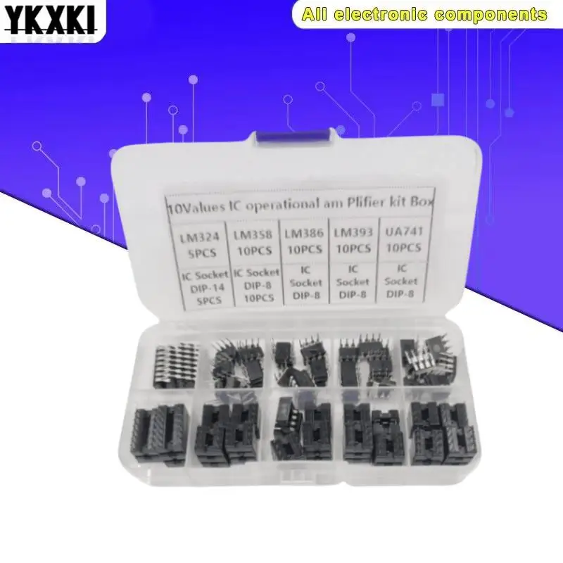 90PCS/Set Electronic Component Assortment Kit LM324 LM358 LM386 LM393 UA741CP DIP LM324N DIP14