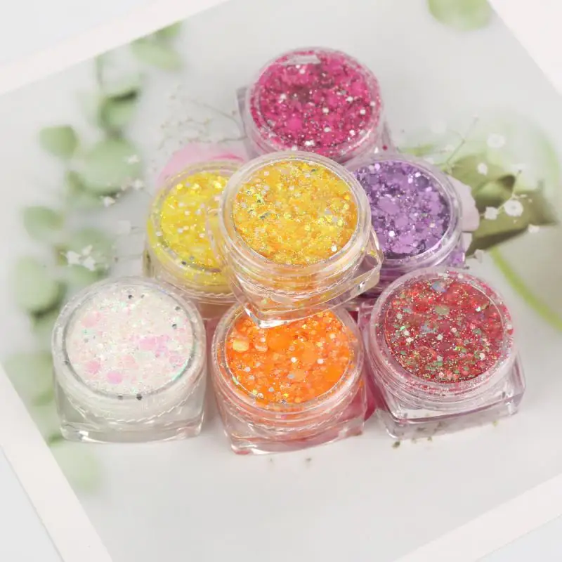 1PCS Professional Mermaid Sequins Gel Eye Shadow Holographic Glitter Shimmer Eye Makeup Palette Festival Party Cosmetics