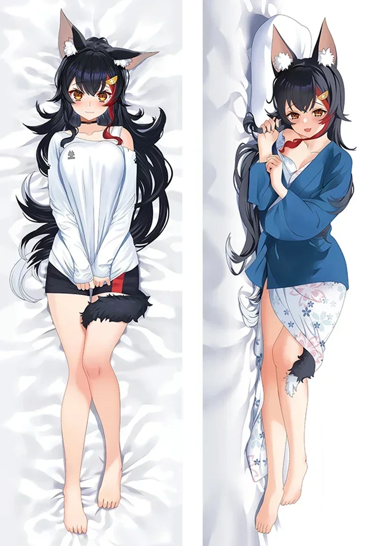 VTuber Ōokami Mio Dakimakura Waifu Pillowcase 2-Side Print Pillow Case Hugging Body Cushion Cover Otaku Gift