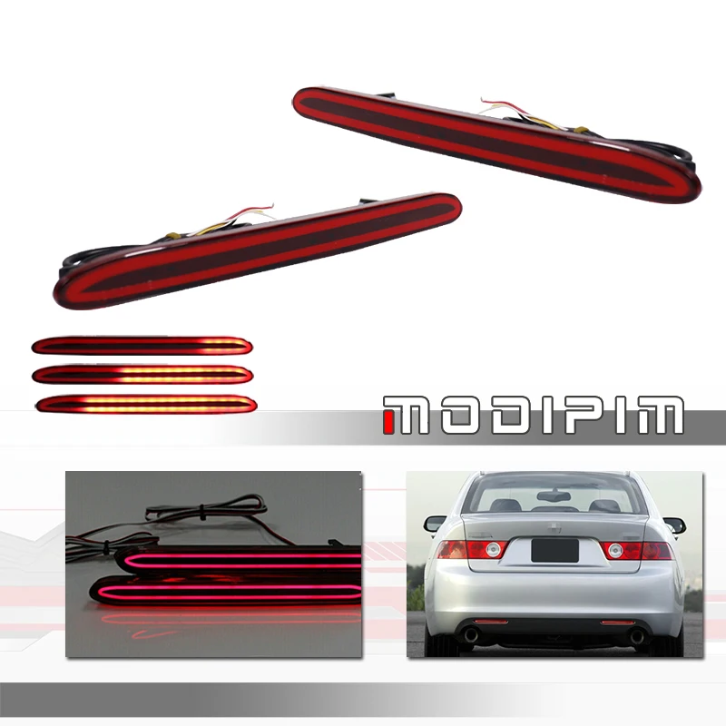 

Red LED Rear Bumper Reflector Tail/Brake Lights w/ Sequential Turn Signal For Honda Acura TSX,Accord,Odyssey RB1,CR-V,Element