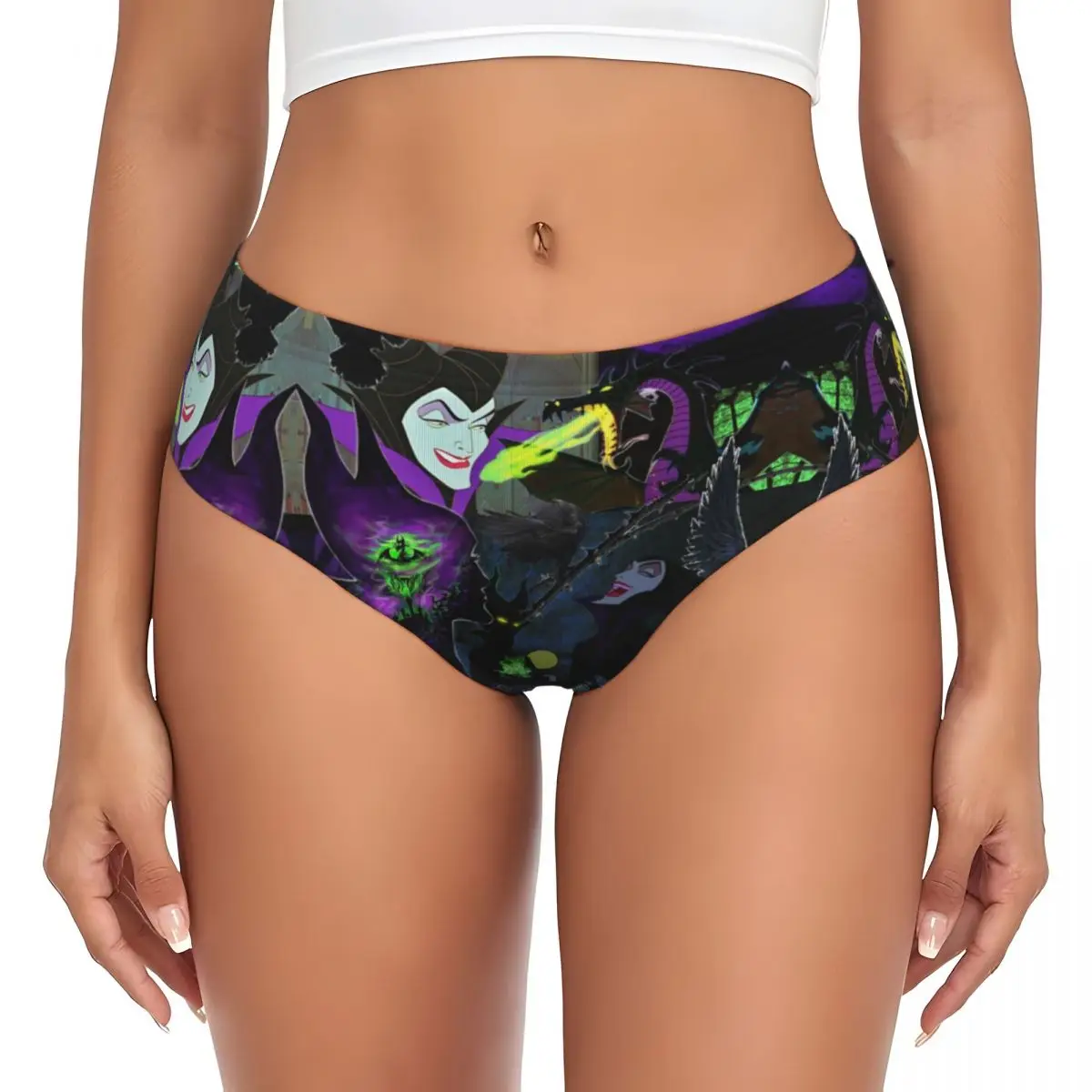 Custom Villains Maleficent Evil Queen Brief Panties Women's Breathable Stretch Underwear