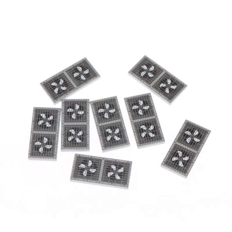 8Pcs 87079 Building Kit Exhaust Dual Fan Iron Wire Board Pattern Custom MOC Classroom Engineering Blocks