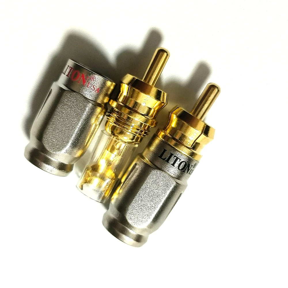 4 Stück 5mm Liton vergoldeter RCA-Stecker mit Schraubverschluss, Audio-Video-Stecker, goldener Snake-RCA-Stecker für Kabel-DIY – Detail 5