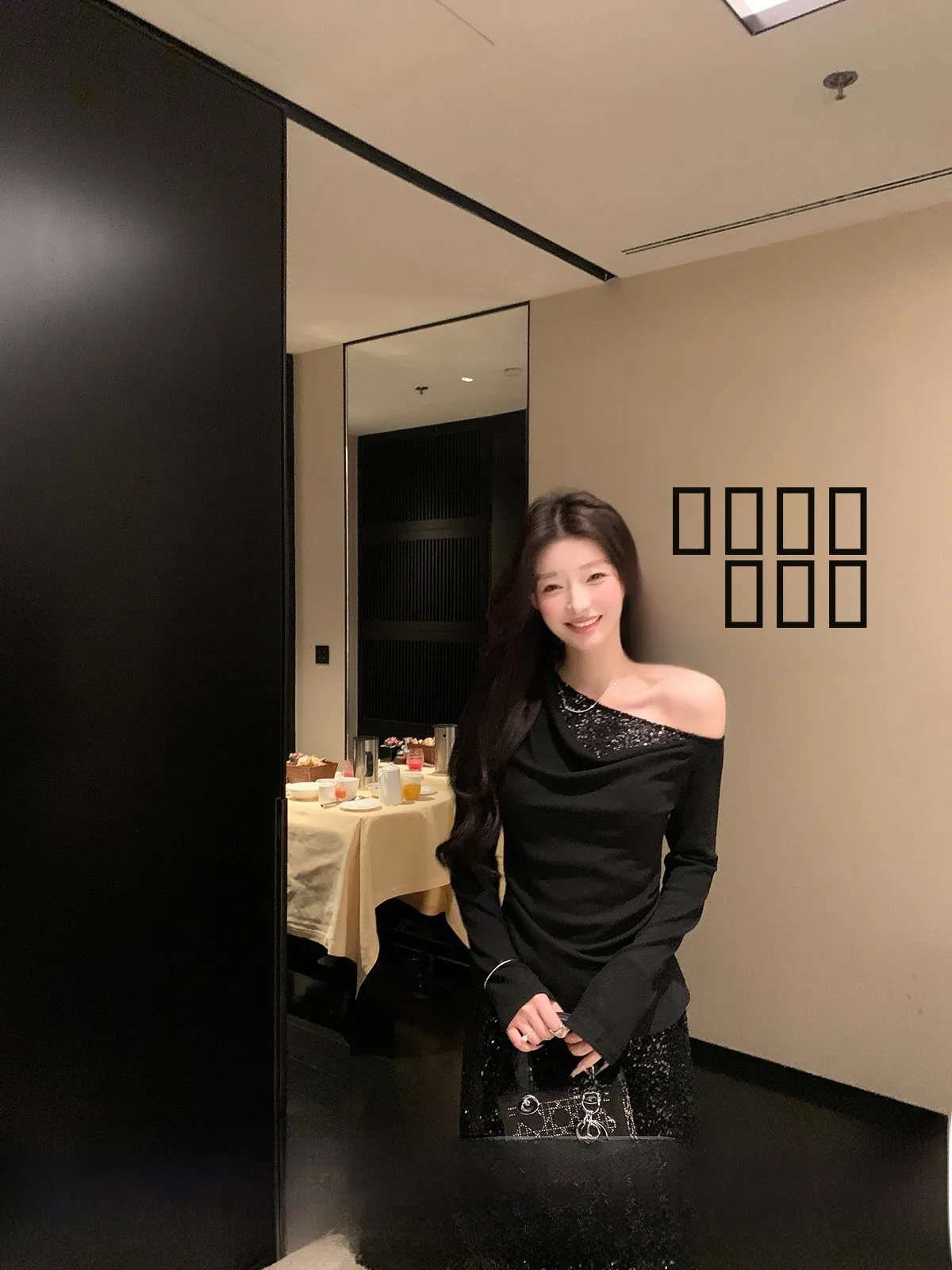 

Yoyozhang Zhang Yuyu Bla Asymmetrical oulder Knitted Sweater Women's Winter Youthful Slimming Versatile Top Night Star Sle